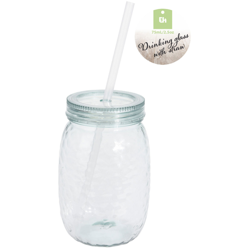 Disco Mugg Silver med sugrör, 600ml