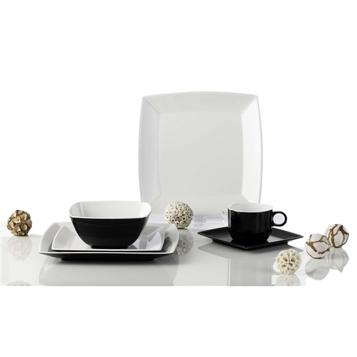 Gimex Quadrato Black&White 16-delar Servis