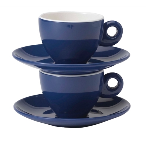 Espresso set 2koppar+2fat Blå