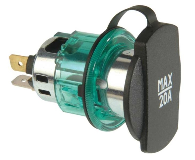 Eluttag Max 20A 12-24 V