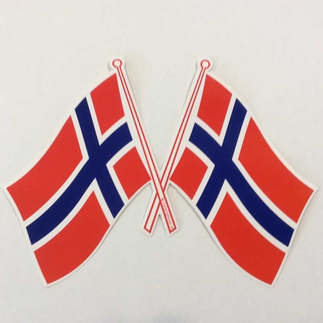 Flaggdekal Norge dubbel