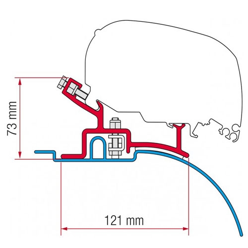 Fiamma Adapter F80 Ducato/Boxer/Jumper H2 94-06