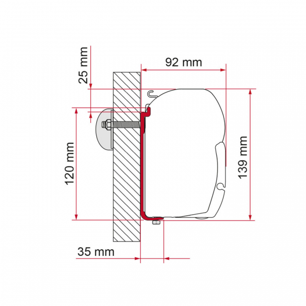 Fiamma Adapter Standard AS 120 F45 260-400cm