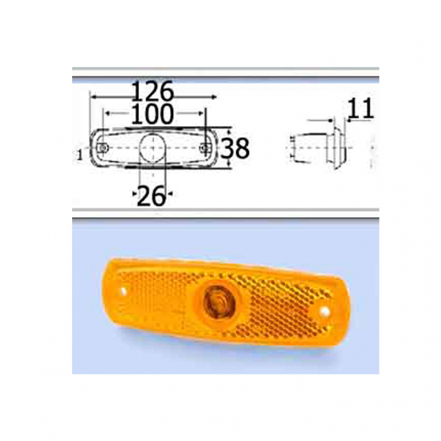 Sidomarkeringslykta 126 x 38 mm