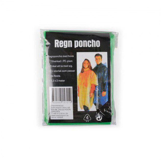 Regnponcho med Huva