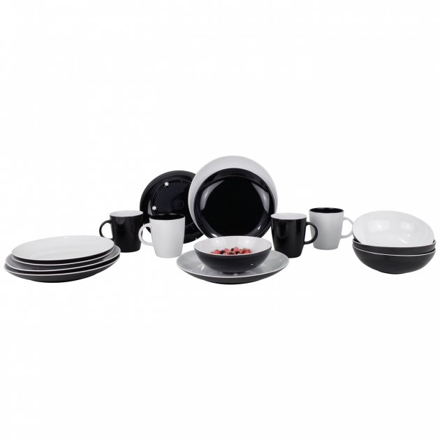 Gimex Melaminservis 16-delar Classic Line Black&White