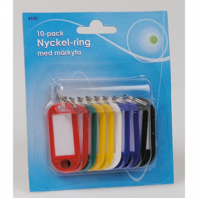 Nyckelring 10-pack Bricka Med Märkyta