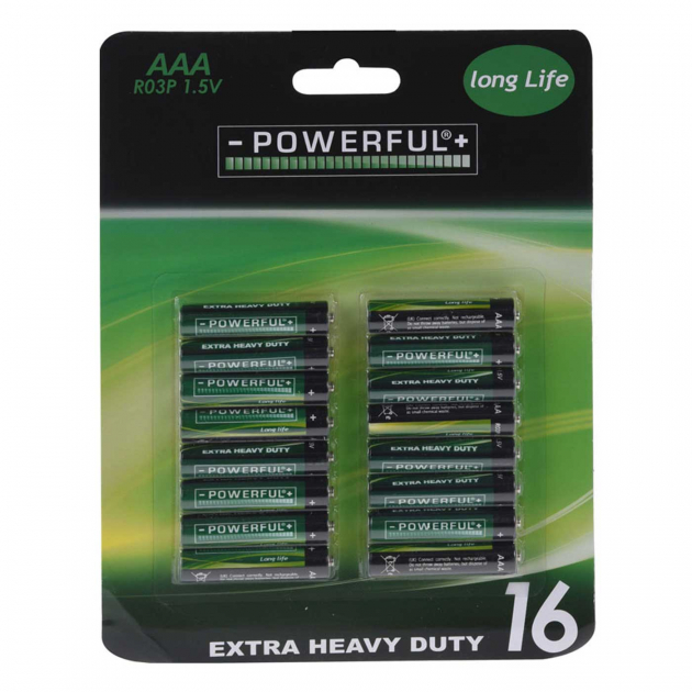 Batterier AAA 16-pack