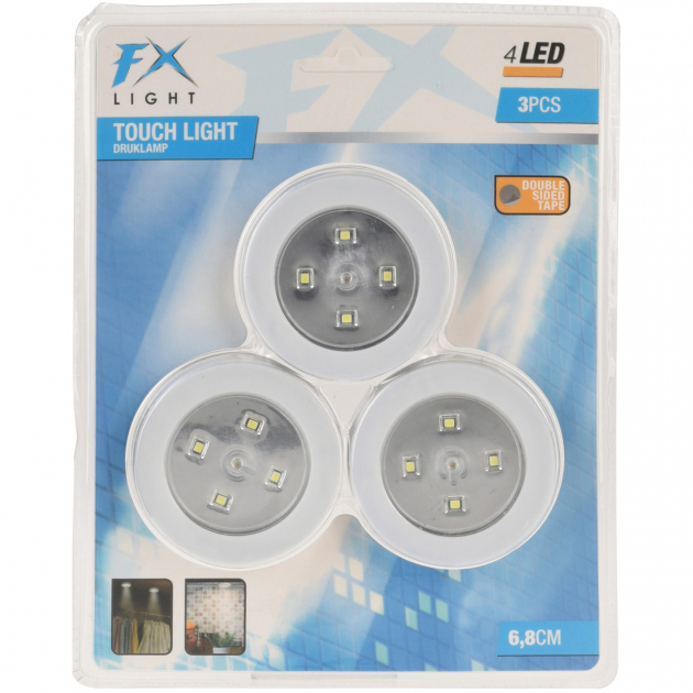 LED-lampa Push 3-pack