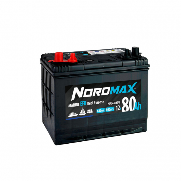 Nordmax Marine Fritidsbatteri 80Ah AGM