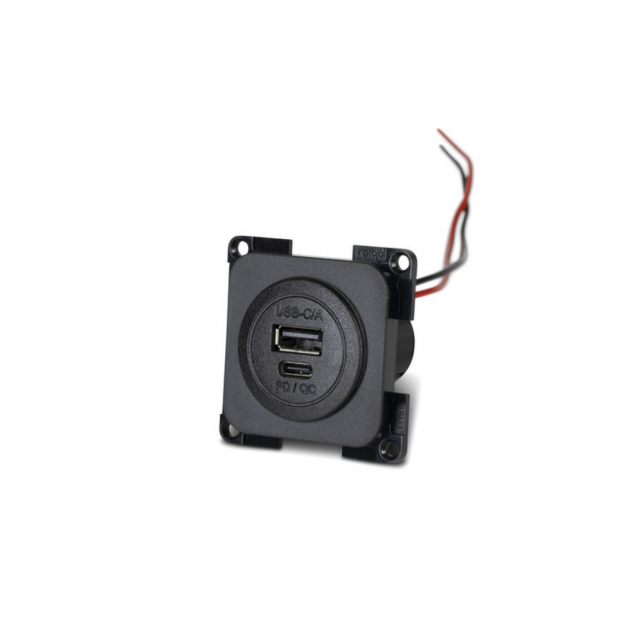 Inprojal Vägguttag USB-C/A Svart