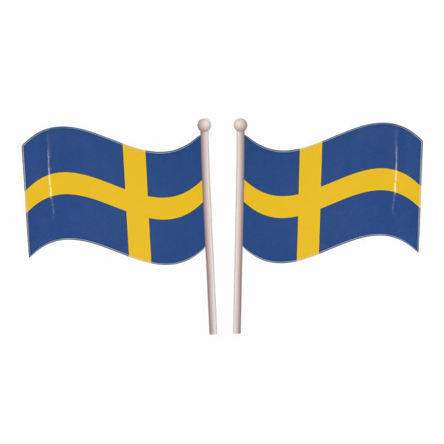 Flaggdekal Sverige 14x17cm Höger & Vänster