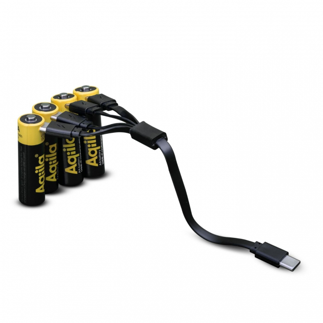 Aqiila Uppladdningsbara AA-Batterier USB-C -4p
