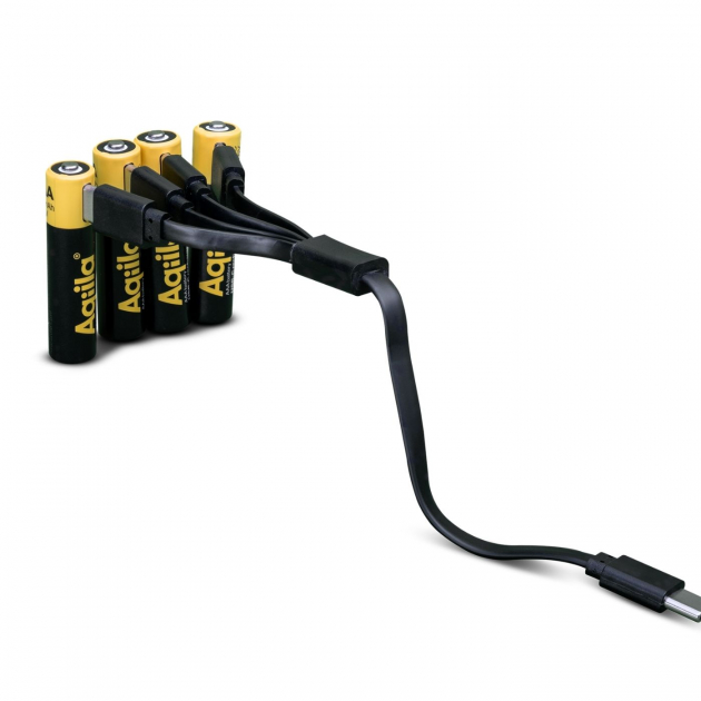 Aqiila Uppladdningsbara AAA-Batterier USB-C 4p