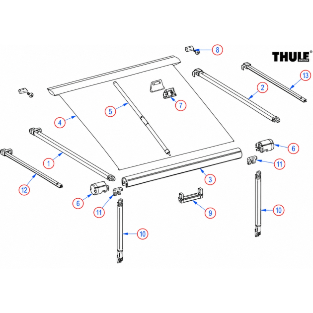 Thule Omnistor 1200 Reservdelar