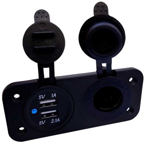 2x USB Med 12 Volt Infälld i gruppen Husvagn & Husbil / Elektronik / Strömbrytare & In/Uttag / Uttag USB hos Campingvaruhuset i Norden AB (65932)