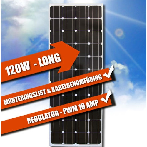 LTC Komplett Solcellspaket Long 120W PWM i gruppen Husvagn & Husbil / Elektronik / Solpaneler hos Campingvaruhuset i Norden AB (66239)