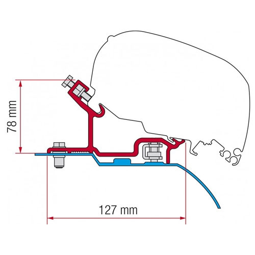 Fiamma Adapter F80 Ducato/Jumper/Boxer H3 2006- i gruppen Husvagn & Husbil / Van & Plåtisar / Markiser / Markisadapters / Fiamma / F65/F80-Ducato/Jumper/Boxer hos Campingvaruhuset i Norden AB (67012)