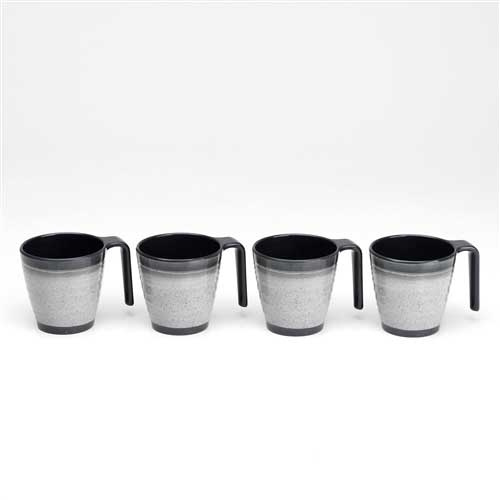 Flamefield Melamin Muggar Granite Grå 4-pack i gruppen Hushåll & Kök / Glas & Muggar / Muggar och Kaffekoppar hos Campingvaruhuset i Norden AB (67360)