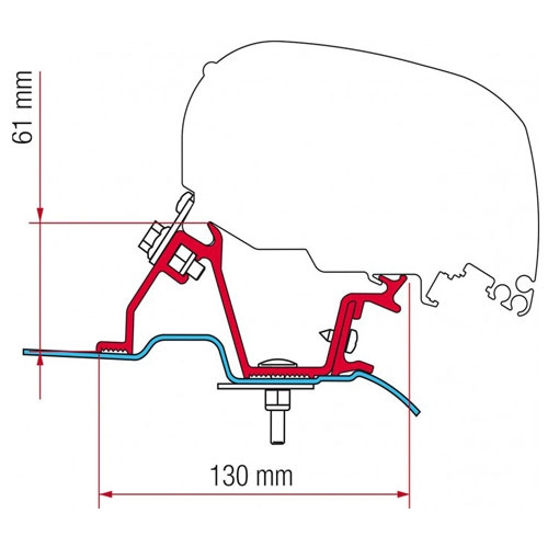 Fiamma Adapter F65/F80 Crafter/Sprinter H2 -2020 i gruppen Husvagn & Husbil / Van & Plåtisar / Markiser / Markisadapters / Fiamma / F65/F80-Crafter/Sprinter hos Campingvaruhuset i Norden AB (67759)