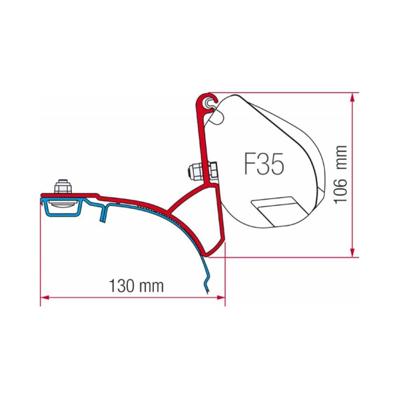 Adapterkit F35 VW T5 Multivan i gruppen Förtält & Markiser / Markiser / Husbilsmarkiser / Fiamma / Adapters hos Campingvaruhuset i Norden AB (68397)