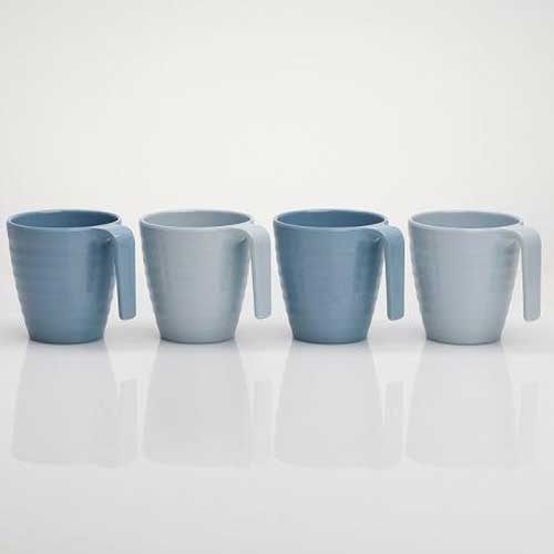 Melaminmuggar Shades Of Blue 4-Pack i gruppen Hushåll & Kök / Glas & Muggar / Muggar och Kaffekoppar hos Campingvaruhuset i Norden AB (69659)