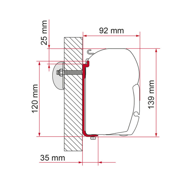 Fiamma Adapter Standard AS 400 F45 450-500cm i gruppen Förtält & Markiser / Markiser / Husbilsmarkiser / Fiamma / Adapters hos Campingvaruhuset i Norden AB (69803)