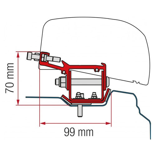 Fiamma Adapter F40 Renault Traffic L2 2014- i gruppen Husvagn & Husbil / Van & Plåtisar / Markiser / Markisadapters / Fiamma / F35/F40-övriga Fordon hos Campingvaruhuset i Norden AB (71074)