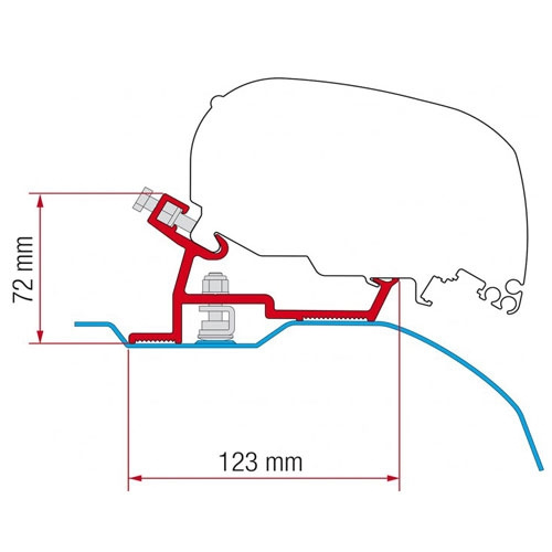 Fiamma Adapter F80 Ducato/Jumper/Boxer H2L4 2006- i gruppen Husvagn & Husbil / Van & Plåtisar / Markiser / Markisadapters / Fiamma / F65/F80-Ducato/Jumper/Boxer hos Campingvaruhuset i Norden AB (71184)