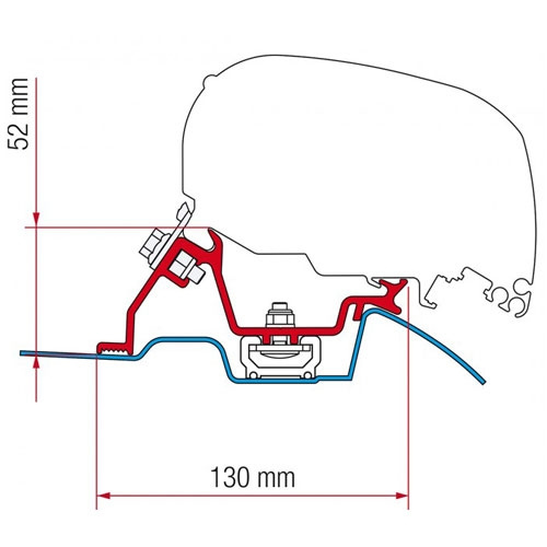 Fiamma Adapter F65/F80 Sprinter Med Takräcke 2006- i gruppen Husvagn & Husbil / Van & Plåtisar / Markiser / Markisadapters / Fiamma / F65/F80-Crafter/Sprinter hos Campingvaruhuset i Norden AB (71189)