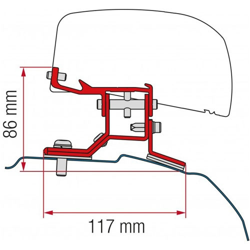 Fiamma Adapter F40 Ford Custom L1 2012- i gruppen Husvagn & Husbil / Van & Plåtisar / Markiser / Markisadapters / Fiamma / F35/F40-övriga Fordon hos Campingvaruhuset i Norden AB (71191)