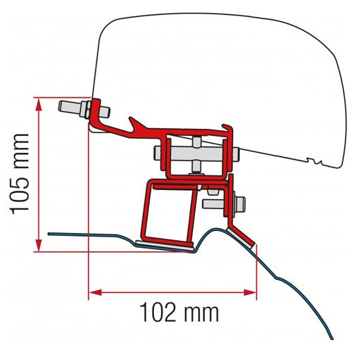 Fiamma Adapter F40 Merecedes V-Class 2014- i gruppen Husvagn & Husbil / Van & Plåtisar / Markiser / Markisadapters / Fiamma / F35/F40-övriga Fordon hos Campingvaruhuset i Norden AB (71194)