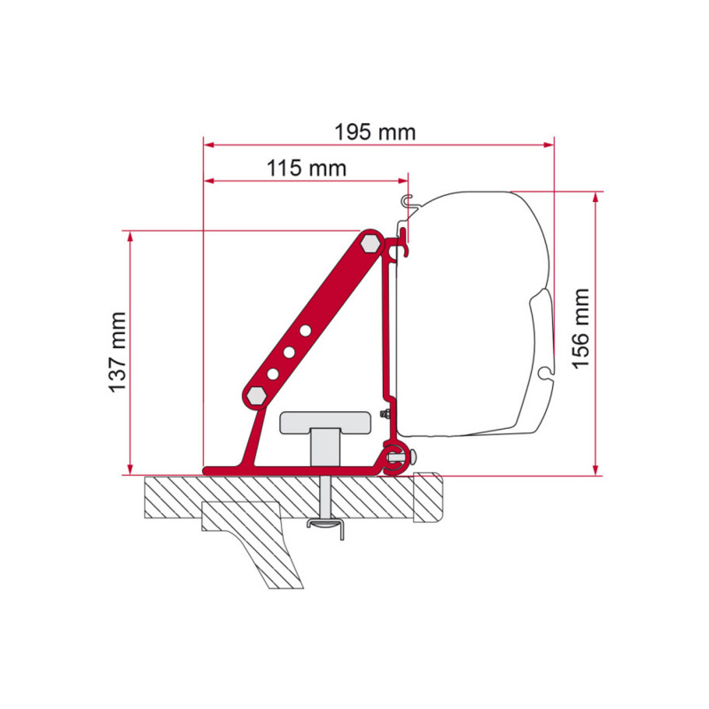 Fiamma Adapter F45/Compass/F35pro Kit Auto i gruppen Husvagn & Husbil / Van & Plåtisar / Markiser / Markisadapters / Fiamma / F35/F40-övriga Fordon hos Campingvaruhuset i Norden AB (72749)