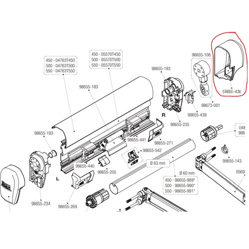 Ändkåpa F45L Höger Titanium 450-550 i gruppen Förtält & Markiser / Markiser / Husbilsmarkiser / Fiamma / Reservdelar hos Campingvaruhuset i Norden AB (72989)