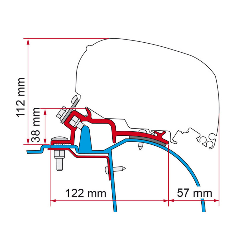 Fiamma Adapter F65/80 Master/Movano/Interstar H2-L2/L3 97-2011 i gruppen Husvagn & Husbil / Van & Plåtisar / Markiser / Markisadapters / Fiamma / F65/F80-Master/Movano hos Campingvaruhuset i Norden AB (73125)