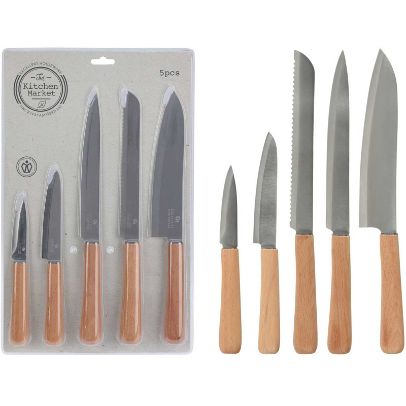 Knivset Rostfritt Stål 5-pack i gruppen Hushåll & Kök / Servering / Bestick hos Campingvaruhuset i Norden AB (76571)