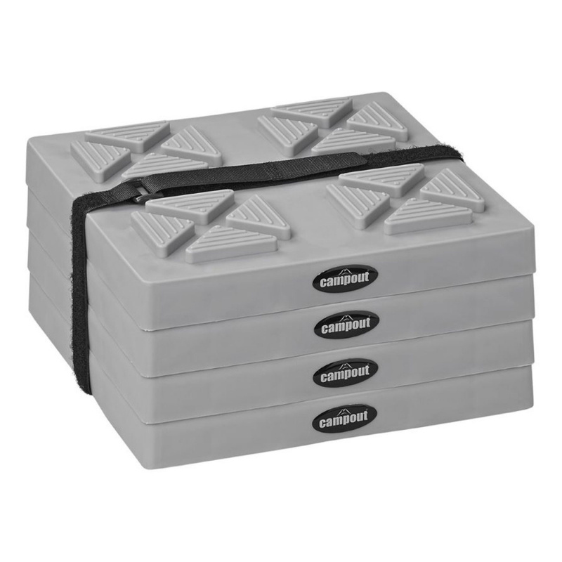 Campout Stödbensplattor Stapelbara 4-Pack 21x21x3,3 cm i gruppen Husvagn & Husbil / Chassi / Stödben hos Campingvaruhuset i Norden AB (76667)