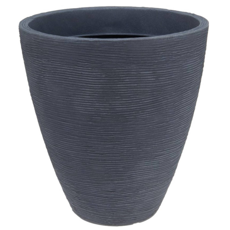 Kruka Ribbed Höjd 42cm Diameter 39cm Rund Grå i gruppen Hem & Inredning / Prydnad & Trivsel hos Campingvaruhuset i Norden AB (77268)