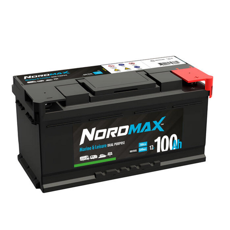 Nordmax Fritidsbatteri 100Ah SMF i gruppen Husvagn & Husbil / Elektronik / Batterier & Omvandlare / Batterier hos Campingvaruhuset i Norden AB (81422)
