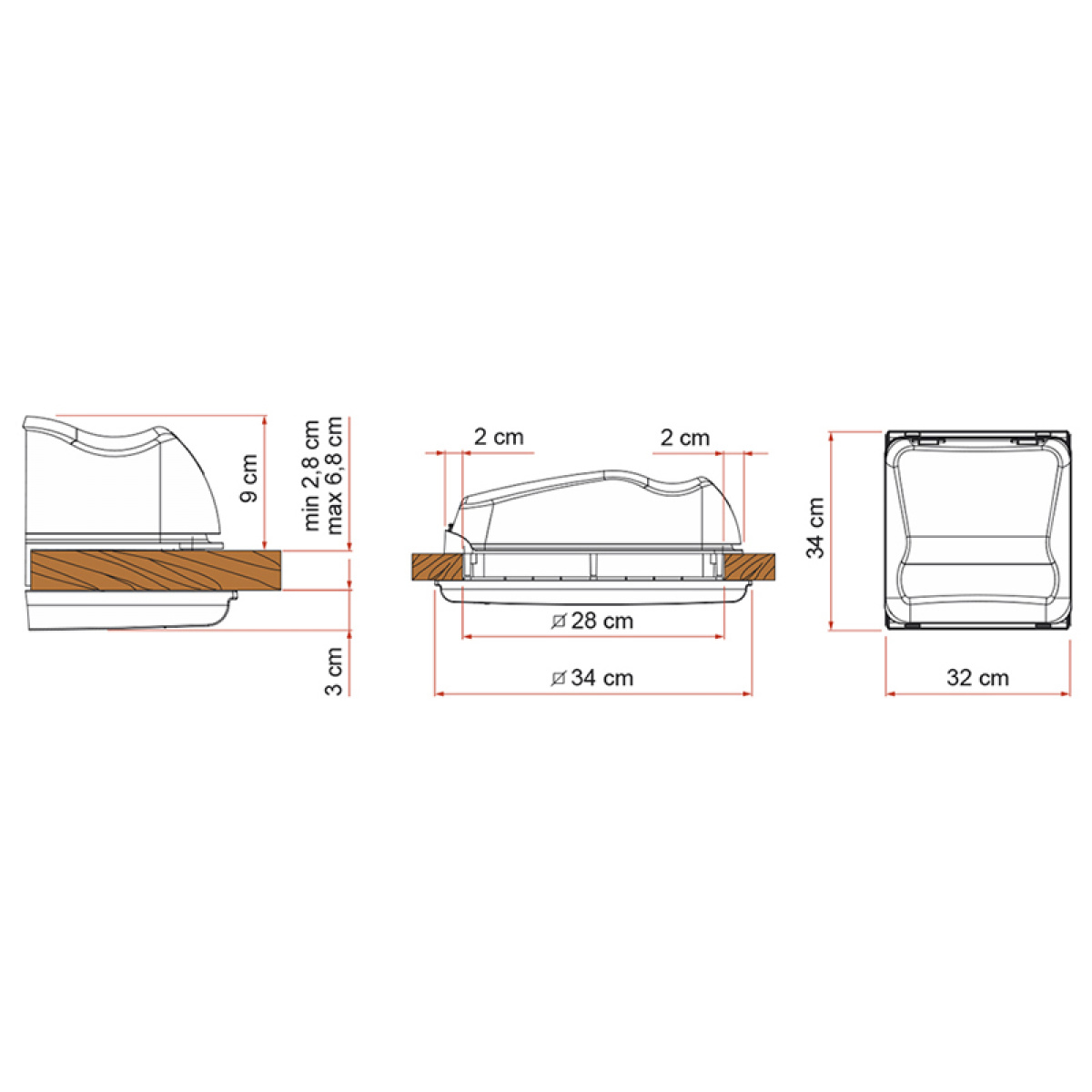 Fiamma Vent F Pro 28x28 Crystal i gruppen Husvagn & Husbil / Van & Plåtisar / Kaross / Takluckor / Takluckor 28x28 hos Campingvaruhuset i Norden AB (64284)