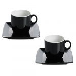 Gimex Kaffekopp Med Fat Quadrato B&W 2-p Gimex Kaffekopp Med Fat Quadrato B&W 2-p