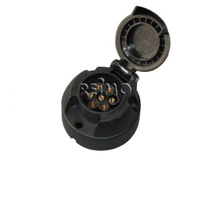 Kontaktdosa bil 7-polig plast i gruppen Husvagn & Husbil / Chassi / Movers/Kopplingshjälp / Släpvagnskontakter hos Campingvaruhuset i Norden AB (64897)