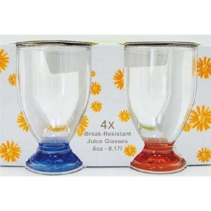 Juiceglas flerfärgad 4-pack