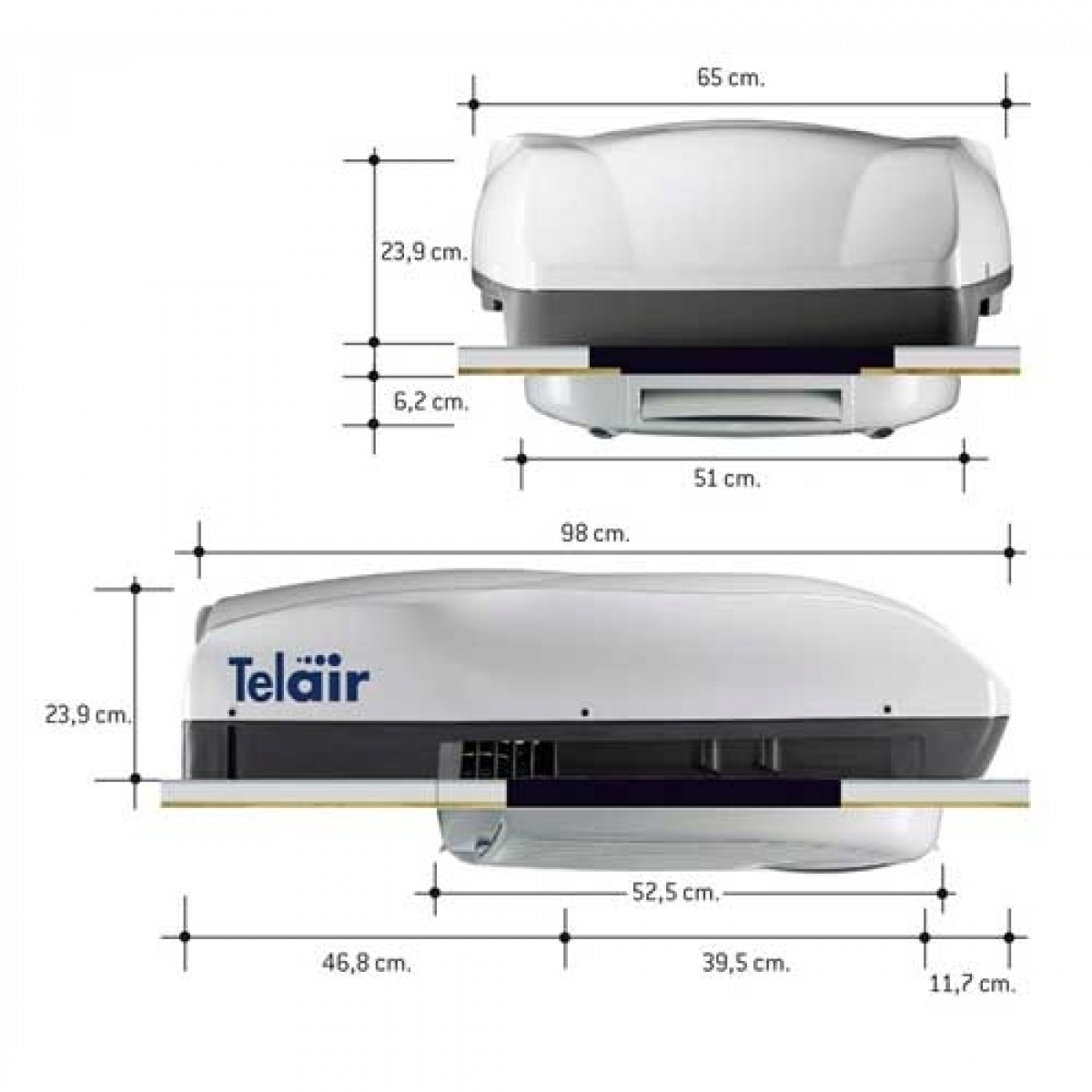 Telair AC Silent 8400H i gruppen Husvagn & Husbil / Värme, Kyla & Ventilation / AC / Takmonterad Luftkonditionering hos Campingvaruhuset i Norden AB (65486)