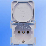 Berker Integro 230V Uttag Grå Med Lock