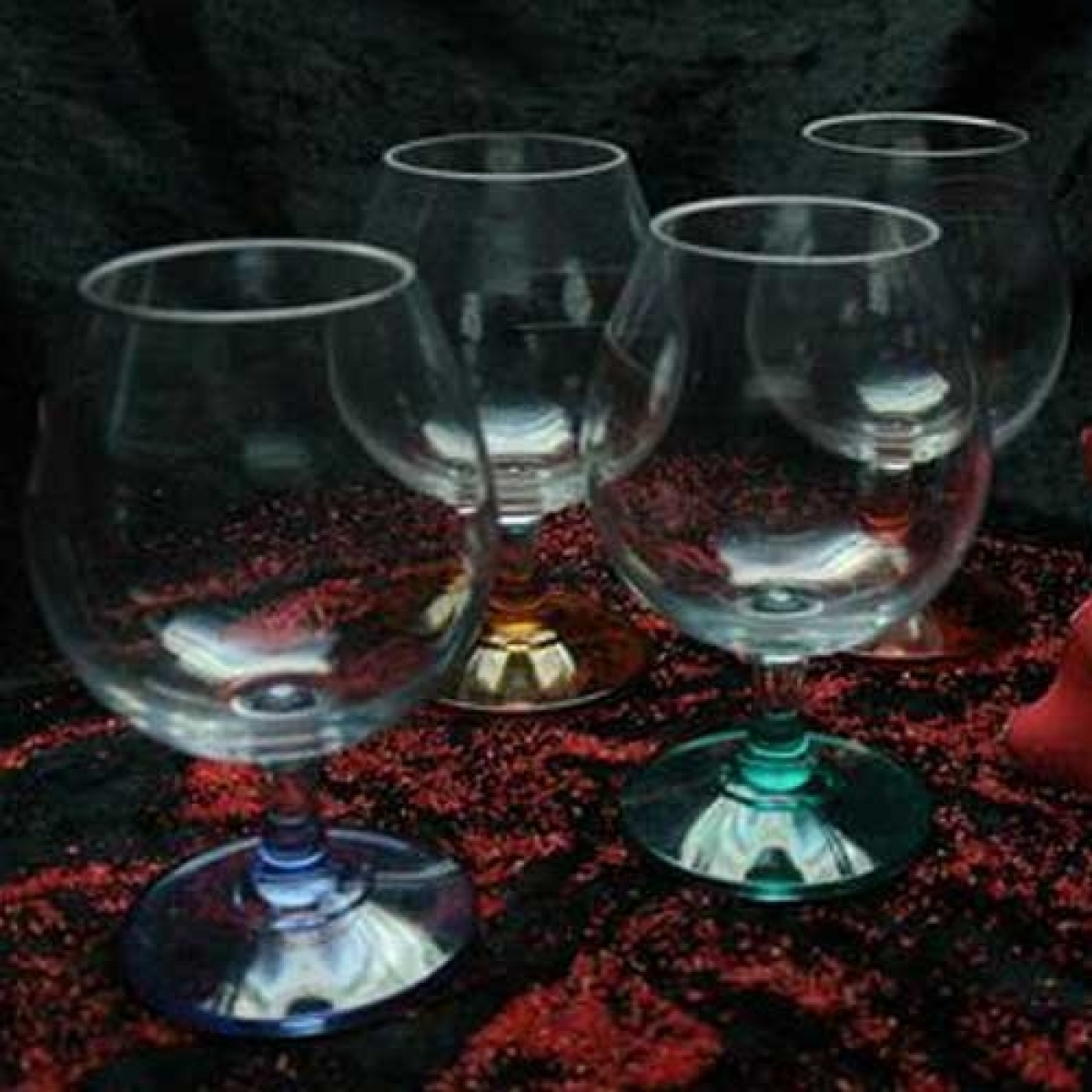 Cognac-/Likörglas i olika färger