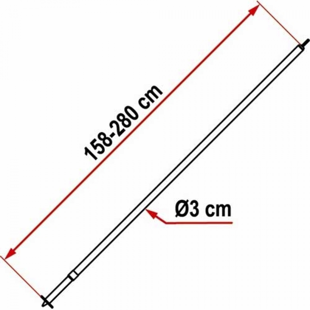 Fiamma Door Pole Till Privacyroom & Zip i gruppen Förtält & Markiser / Markiser / Husvagnsmarkiser / Tillbehör Husvagnsmarkiser / Tillbehör Caravanstore hos Campingvaruhuset i Norden AB (65952)