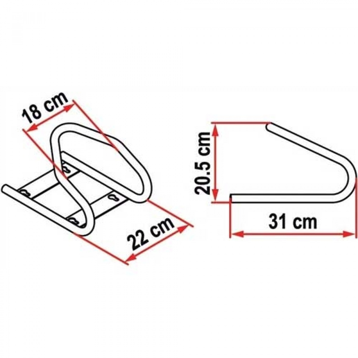 Stoppkloss Chock för Mc framre i gruppen Husvagn & Husbil / Chassi / Cykelställ / Garage hos Campingvaruhuset i Norden AB (66451)