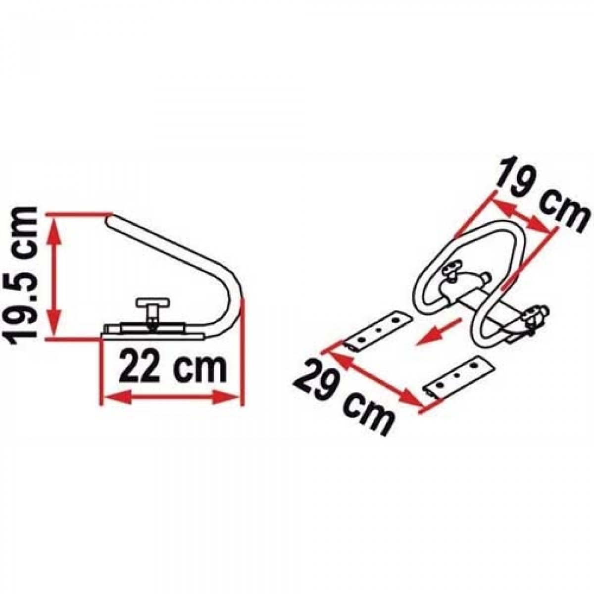 Stoppkloss Chock för Mc Bakre i gruppen Husvagn & Husbil / Chassi / Cykelställ / Garage hos Campingvaruhuset i Norden AB (66452)