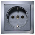 230V Uttag Grå/Krom